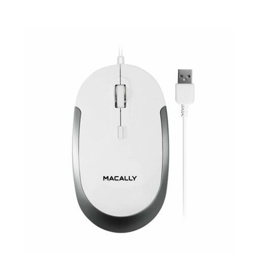 Macally DYNAMOUSE-W Ratón USB blanco