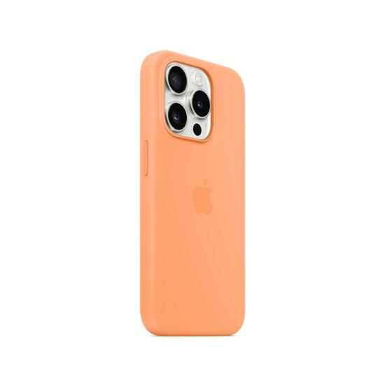 Apple MagSafe Funda Silicona iPhone 15 Pro Naranja sorbete