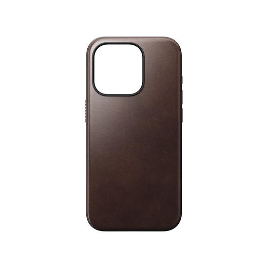 Nomad Modern Leather Funda Piel Horween para iPhone 15 Pro Marrón