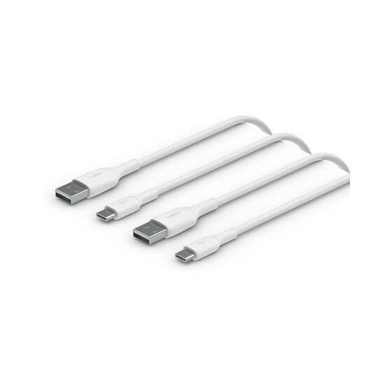 Belkin Boost Charge Cable silicona USB-A a USB-C 1m blanco 2 unidades