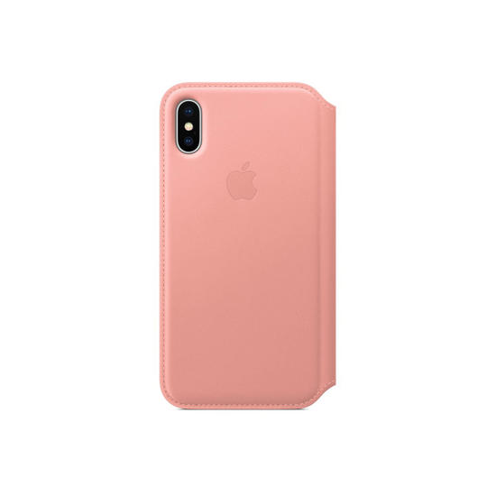 Apple Leather Folio Funda iPhone X Rosa palo