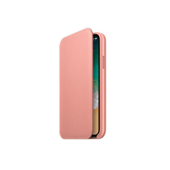 Apple Leather Folio Funda iPhone X Rosa palo