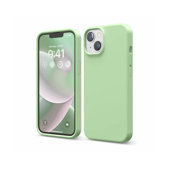 Elago Funda silicona iPhone 14 verde pastel