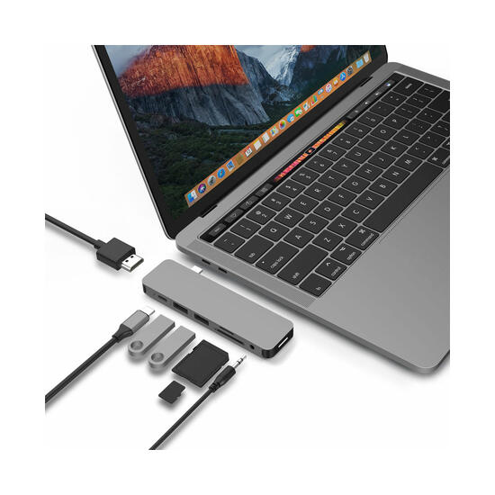 HyperDrive SOLO 7-in-1 Hub USB-C MacBook Pro gris espacial