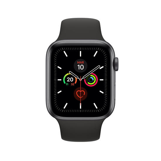 Apple Watch Series 5 GPS + Cellular 44mm Caja Aluminio Gris Espacial Correa deportiva Negro 