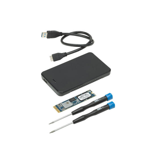 OWC Aura Pro X2 Kit ampliación disco SSD NVMe 480GB + Herramientas + Disco externo portátil 1TB