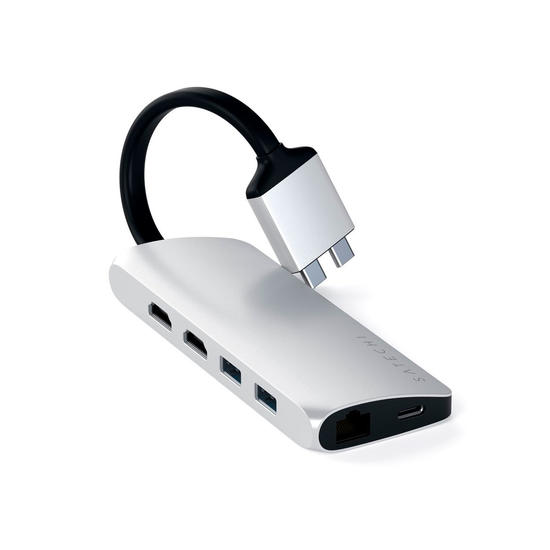 Satechi Hub USB-C Dual HDMI 4K Multimedia Plata