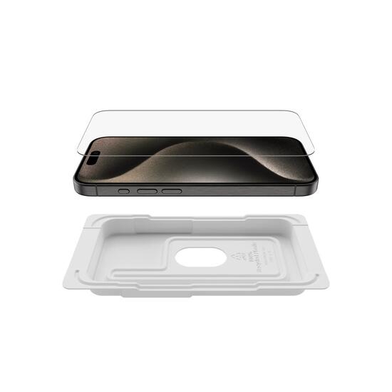 Belkin Boost Charge Cargador pared 30W USB-C + Belkin TemperedGlass Protector pantalla iPhone 15 Pro Max