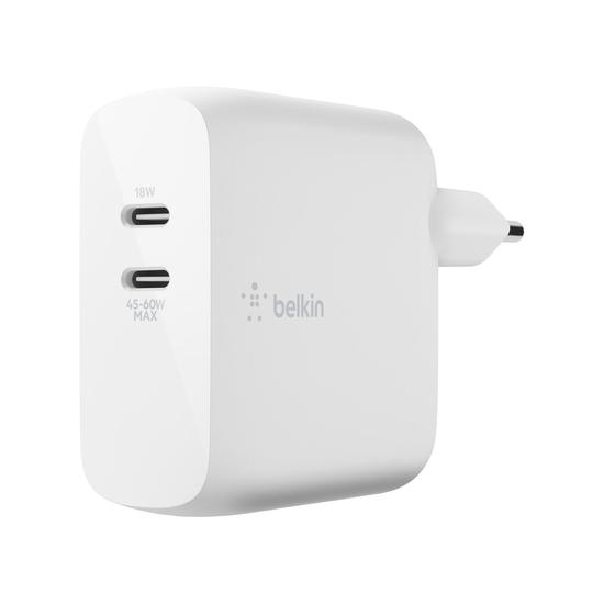 Belkin Boost Charge Cargador Pared Doble GaN 63W USB-C