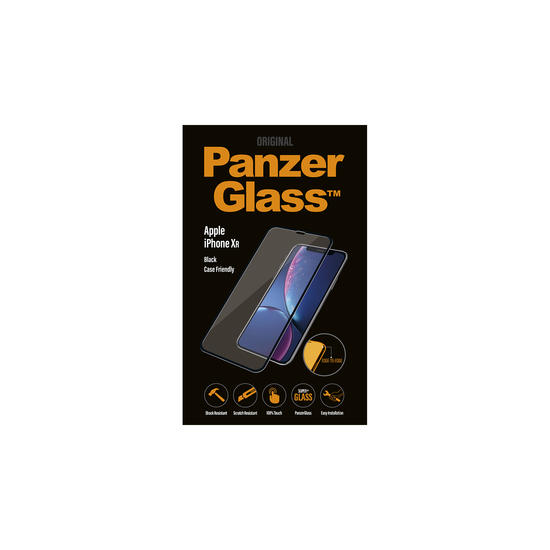 PanzerGlass Protector Pantalla Apple iPhone XR Casefriendly, Black Edge-to-Edge
