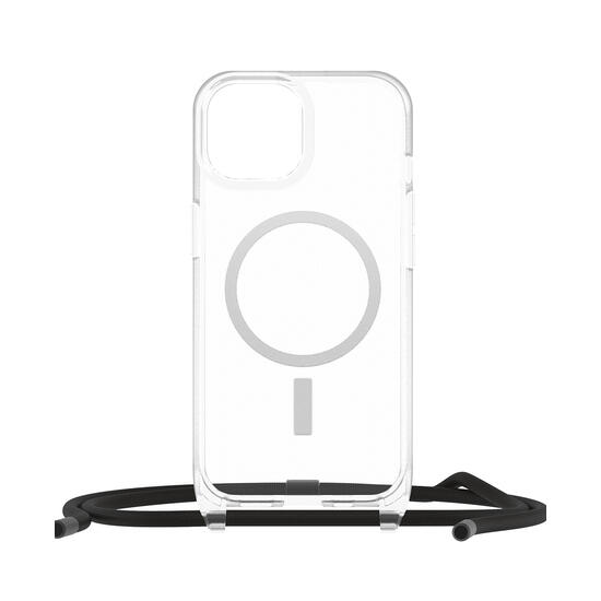 OtterBox React Necklace Funda MagSafe con cuerda para iPhone 15 Transparente