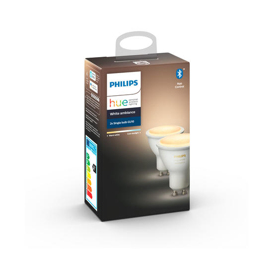 Philips Hue White Ambiance Pack 2 bombillas LED inteligentes GU10