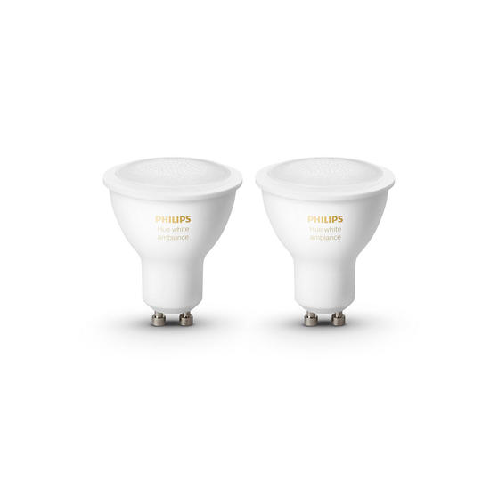 Philips Hue White Ambiance Pack 2 bombillas LED inteligentes GU10 Bluetooth