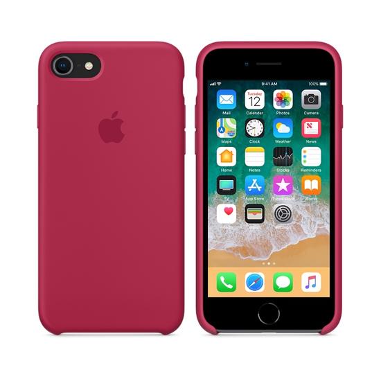Apple Silicon Case Funda iPhone 8 / 7 Rojo Rosa