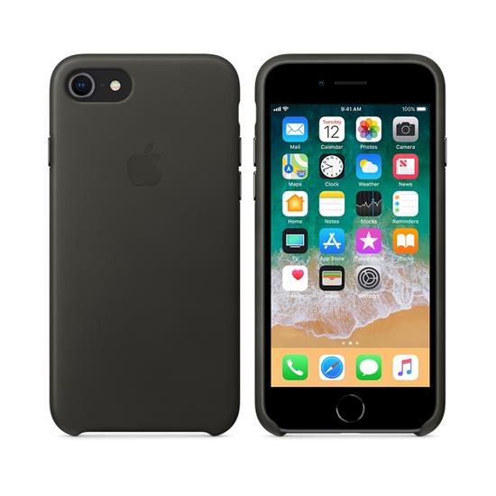 Apple Leather Case Funda piel iPhone 8 / 7 Gris Carbón