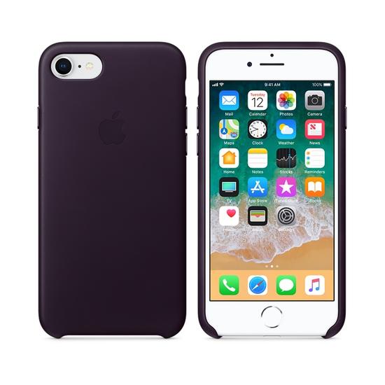 Funda piel iPhone 8 / 7 Purpura Oscuro
