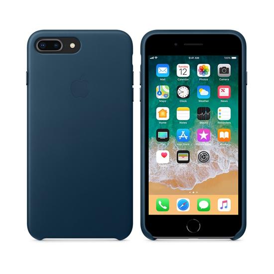 Apple Leather Case Funda piel iPhone 8 Plus / 7 Plus Azul Cosmos