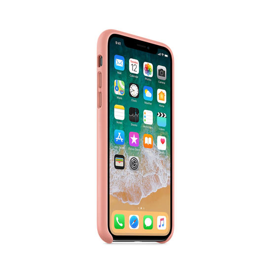 Apple Leather Case Funda iPhone X Rosa palo
