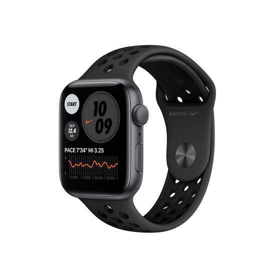 Apple Watch Nike SE GPS 44mm Caja Aluminio Gris Espacial Correa Nike deportiva Negro