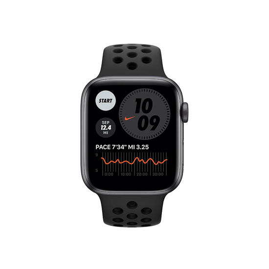 Apple Watch Nike SE GPS 44mm Caja Aluminio Gris Espacial Correa Nike deportiva Negro