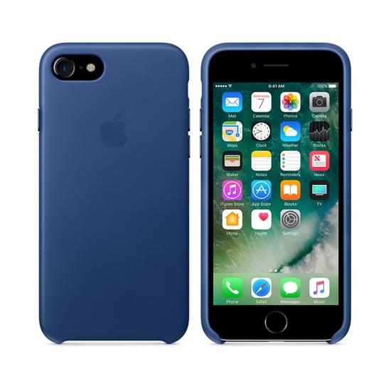 Apple Leather Case Funda iPhone 7 Azul Zafiro