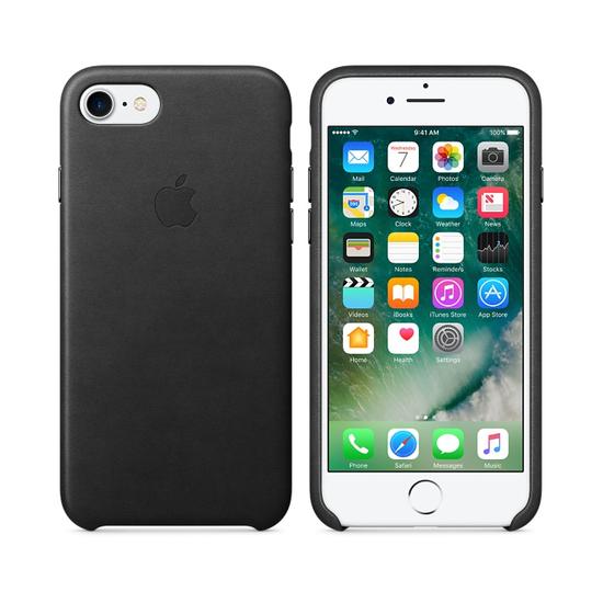 Apple Leather Case Funda iPhone 7 Negro