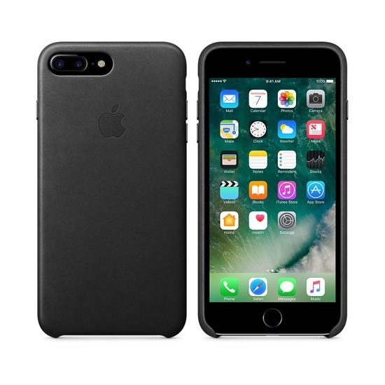 Como nuevo - Apple Leather Case Funda iPhone 7 Plus Negro