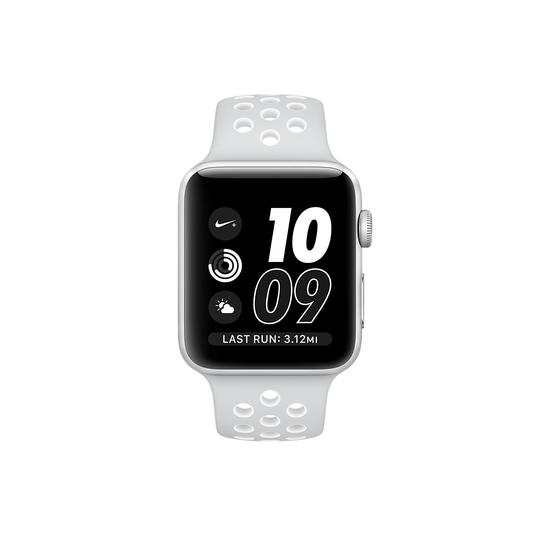 Apple Watch Nike+, 38mm Caja de Aluminio en Plata y Correa Nike Sport Platino Puro/Blanca