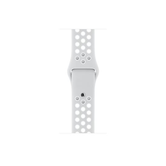 Apple Watch Nike+, 42mm Caja de aluminio en Plata y Correa Nike Sport Platino Puro/Blanca