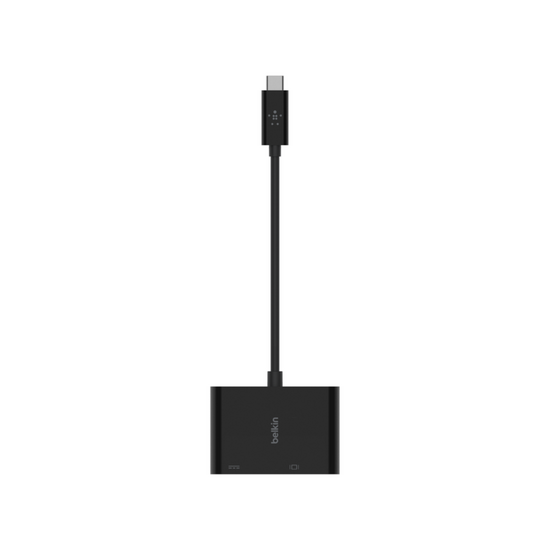Belkin Adaptador USB-C a VGA y USB-C carga negro