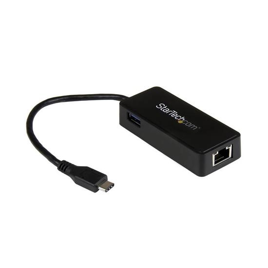 Startech Adaptador USB-C a Gigabit Ethernet + USB Extra Negro