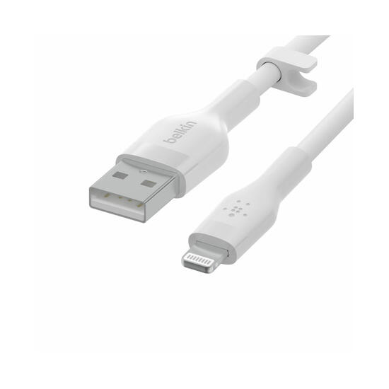 Belkin MCB304-1 Cable silicona USB-A a Lightning 1m blanco