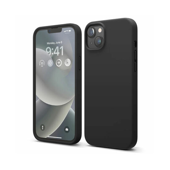 Elago Premium Silicone Case Funda Silicona para iPhone 15 Plus Negro