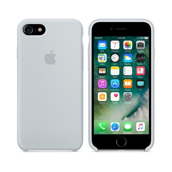 Apple Silicone Case funda iPhone 7 Mist Blue- Azul neblina