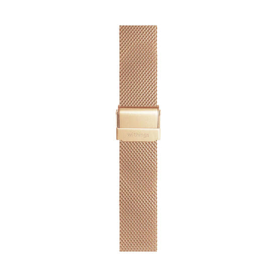 Withings Scanwatch Reloj inteligente híbrido ECG SpO2 38mm blanco & rosa oro + correa Milanese rosa oro