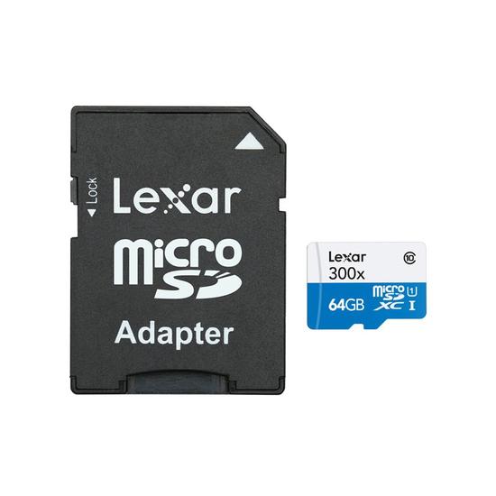Lexar High-Performance Tarjeta de memoria microSDXC UHS Clase 1 | 64GB con adaptador SD