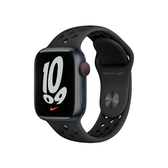 Apple Watch Nike Series 7 GPS 41mm Caja aluminio Medianoche Correa Nike deportiva Antracita/negro