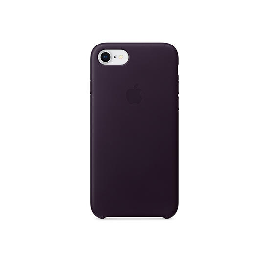 Apple Leather Case Funda piel iPhone 8 / 7 Purpura Oscuro