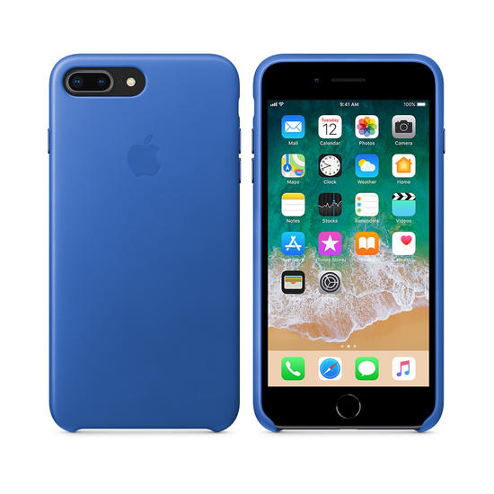 Apple Leather Case Funda piel iPhone 8 Plus / 7 Azul Eléctrico