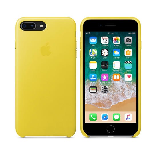 Apple Leather Case Funda piel iPhone 8 Plus / 7 Amarillo Primavera