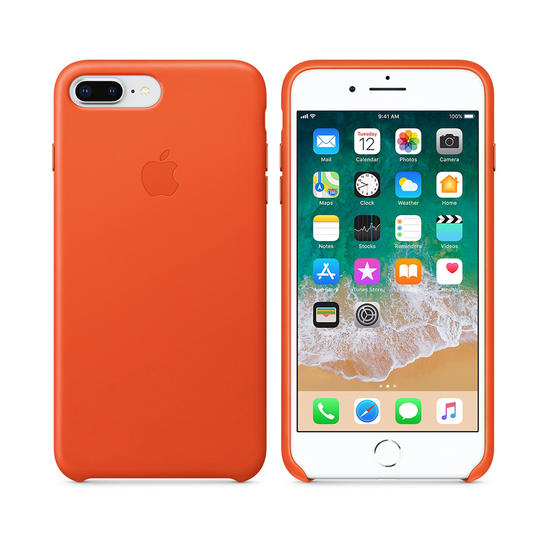 Apple Leather Case Funda piel iPhone 8 Plus / 7 Naranja Intenso