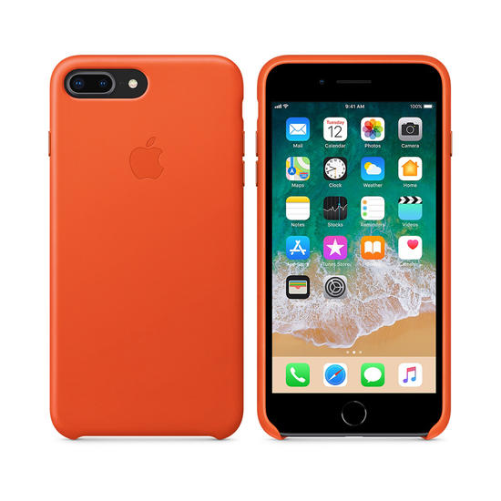 Apple Leather Case Funda piel iPhone 8 Plus / 7 Naranja Intenso