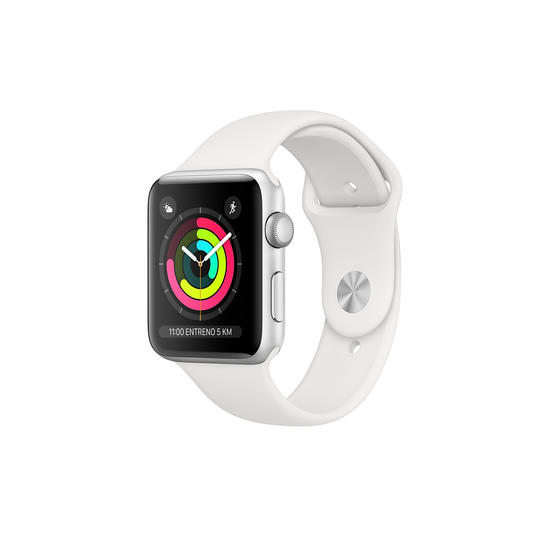 Apple Watch Series 3 GPS 38mm Caja Aluminio Plata y correa Sport Blanca