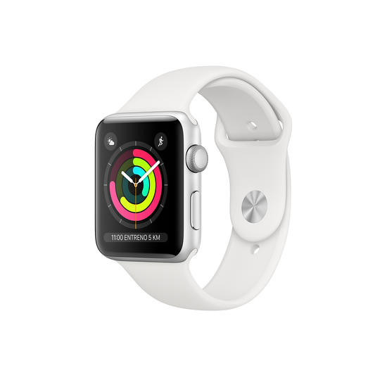Apple Watch Series 3 GPS 42mm Caja Aluminio Plata y correa Sport Blanca