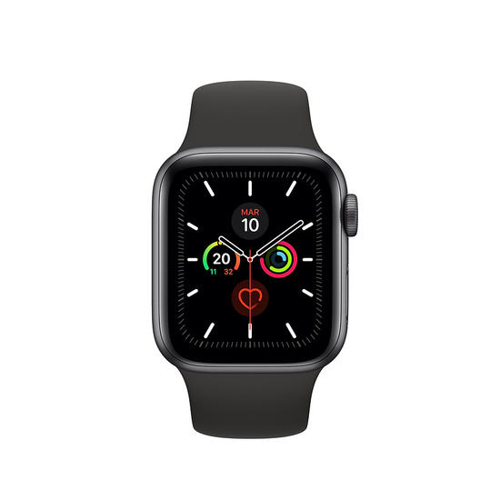 Apple Watch Series 5 GPS 40mm Caja Aluminio Gris Espacial Correa deportiva Negro 