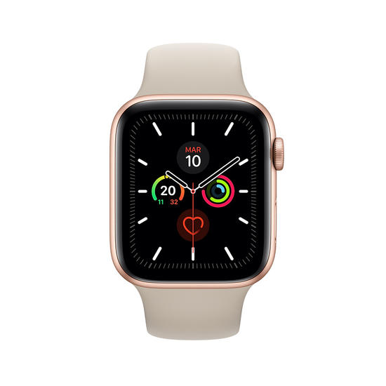 Apple Watch Series 5 GPS + Cellular 44mm Caja Acero Inoxidable Oro Correa deportiva Piedra