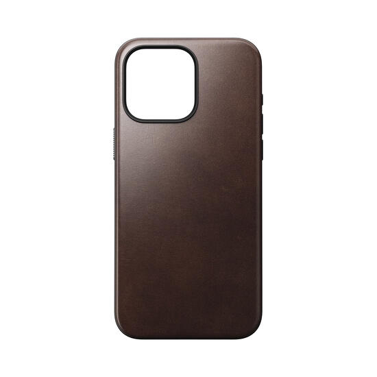 Nomad Modern Leather Funda Piel Horween para iPhone 15 Plus Marrón