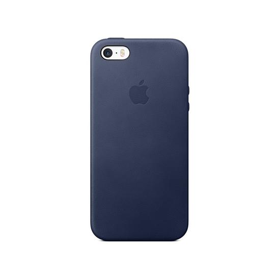 Como nuevo - Apple Funda Leather Case iPhone SE Azul Medianoche