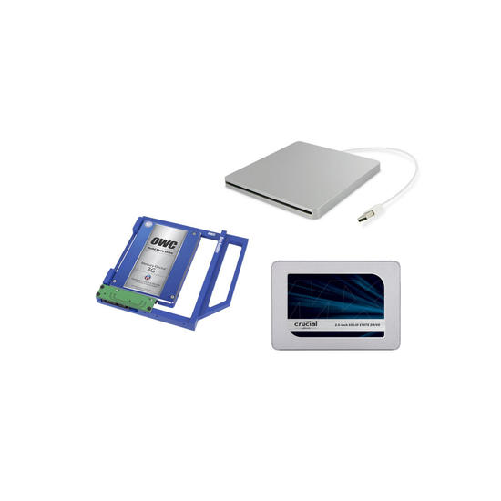 Kit ampliación SSD Crucial MX500 disco SSD 250GB para mac mini 2010 remplazo de unidad optica