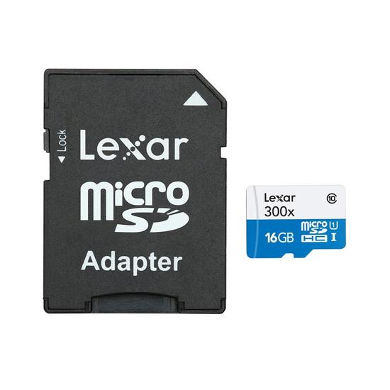 Lexar High-Performance Micro SDHC 16GB 300x Clase 10 con adaptador SD